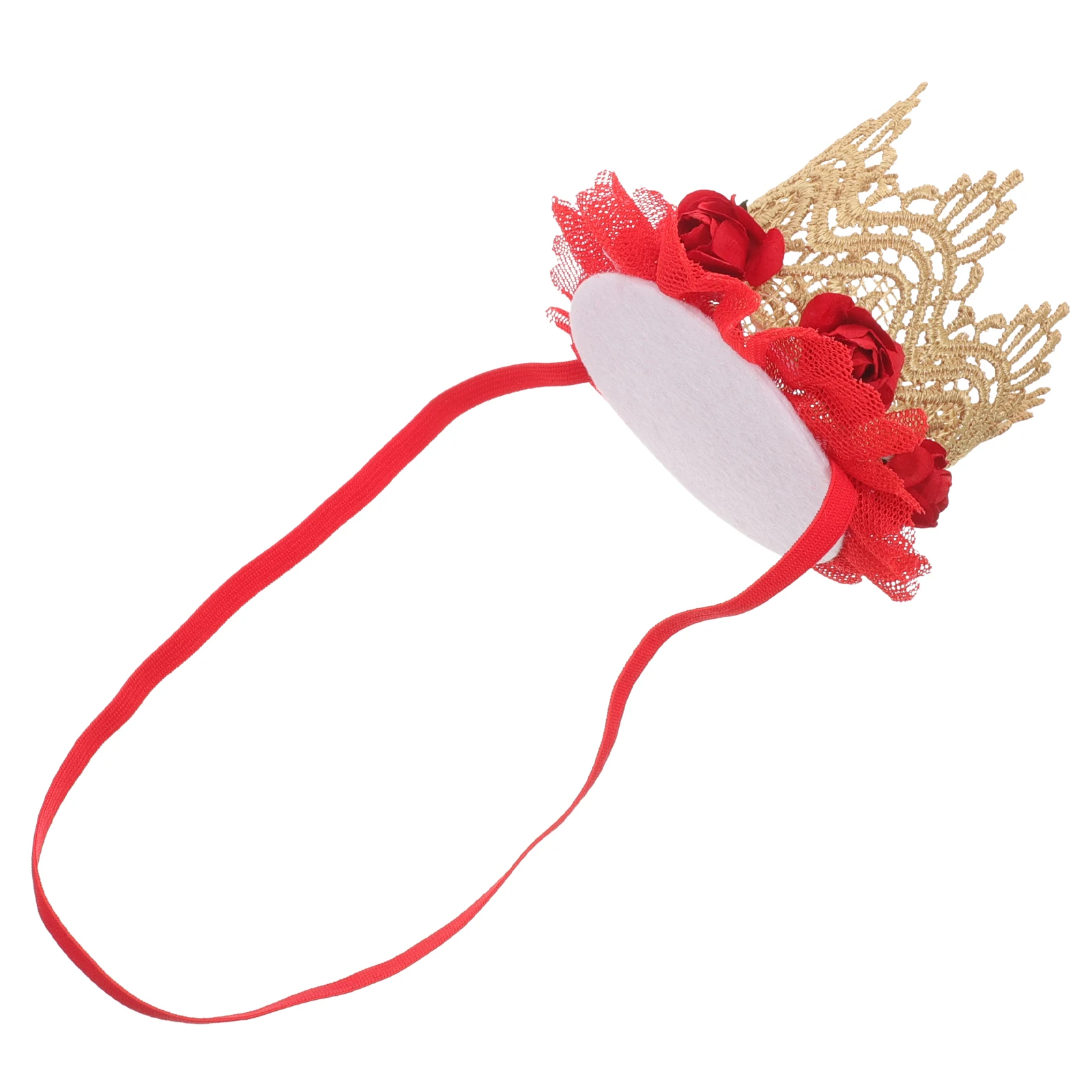 

Crown Headbands Lace Rose Design for First Birthday Party Baby Girl Crown Hair Accessories Kids Mini Bonnet