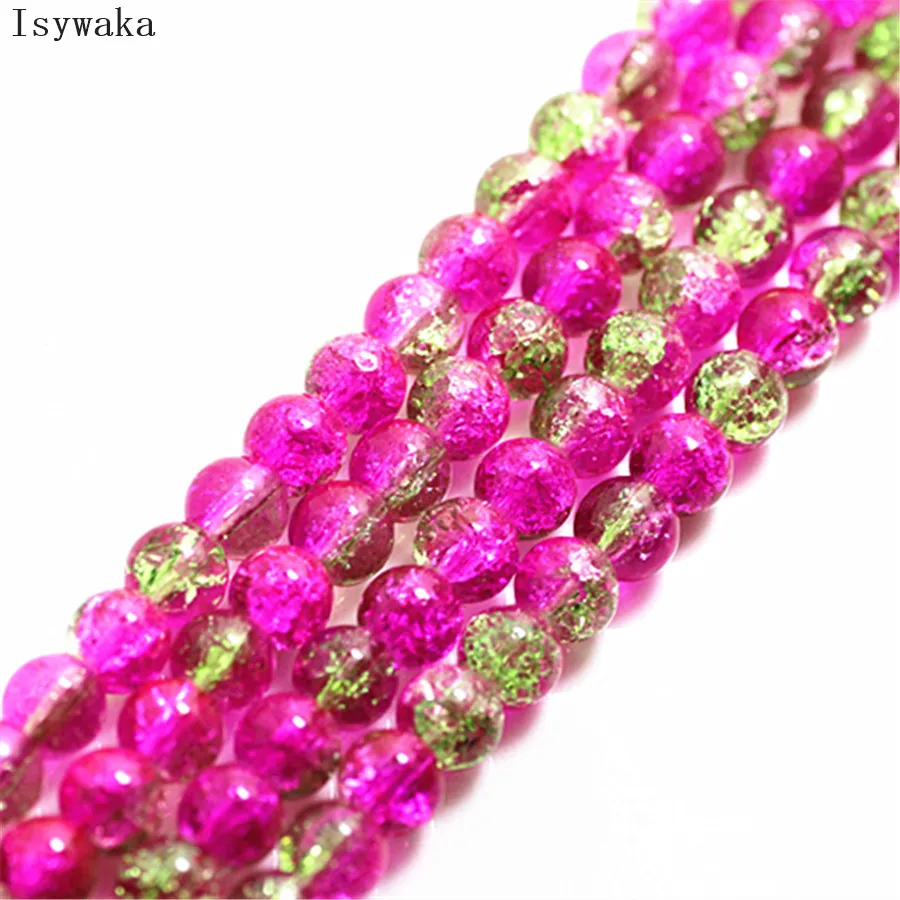 Isywaka  20pcs 6mm Color46 Round Austria Crystal Beads charm Glass Beads Loose Spacer Bead for DIY Jewelry Making