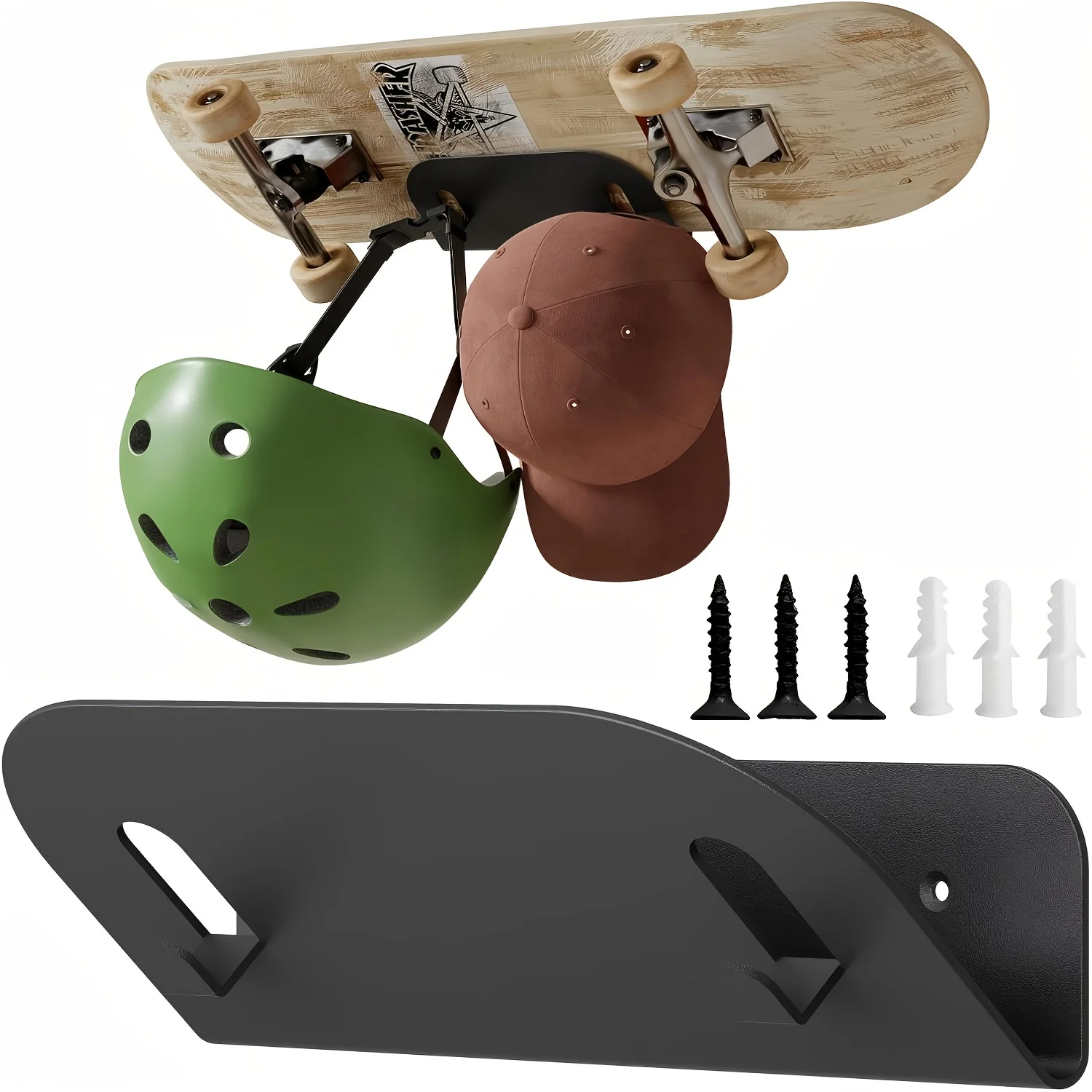 Soporte de Pared para Patineta/Snowboard/Longboard, Soporte de Pared para Tabla de Patinaje, Adecuado para Patinetes/Esquís, Exhibidor de Pared
