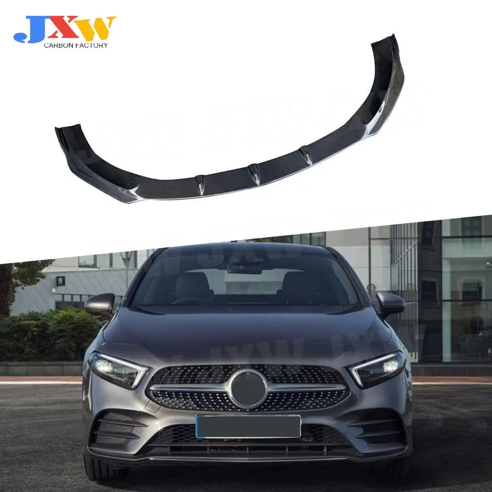 

Carbon Fiber Front Bumper Lip Chin Spoiler Car Accessorise for Mercedes Benz A Class W177 A35 2020-2022 FRP Protect Guard Cover