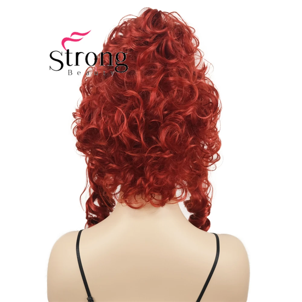 StrongBeauty Red Victorian Wig Medieval Queen Colonial Wig Halloween Costume Cosplay Wig Women's Baroque Beehive Wig