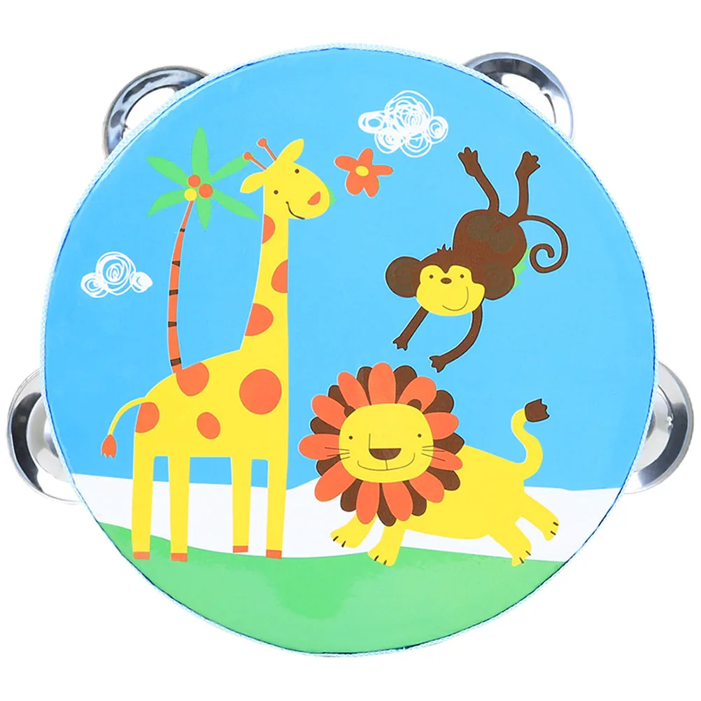 Giocattolo tamburello musicale Testa di tamburo in poliestere leggero Comodo giocattolo per strumenti a campana a percussione per bambini