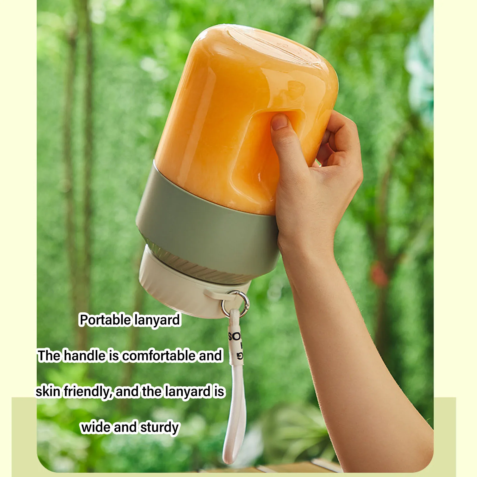 Liquidificador sem fio recarregável portátil de 1L - design de tampa dupla, mistura eficiente para viagens, academia, atividades ao ar livre e festas