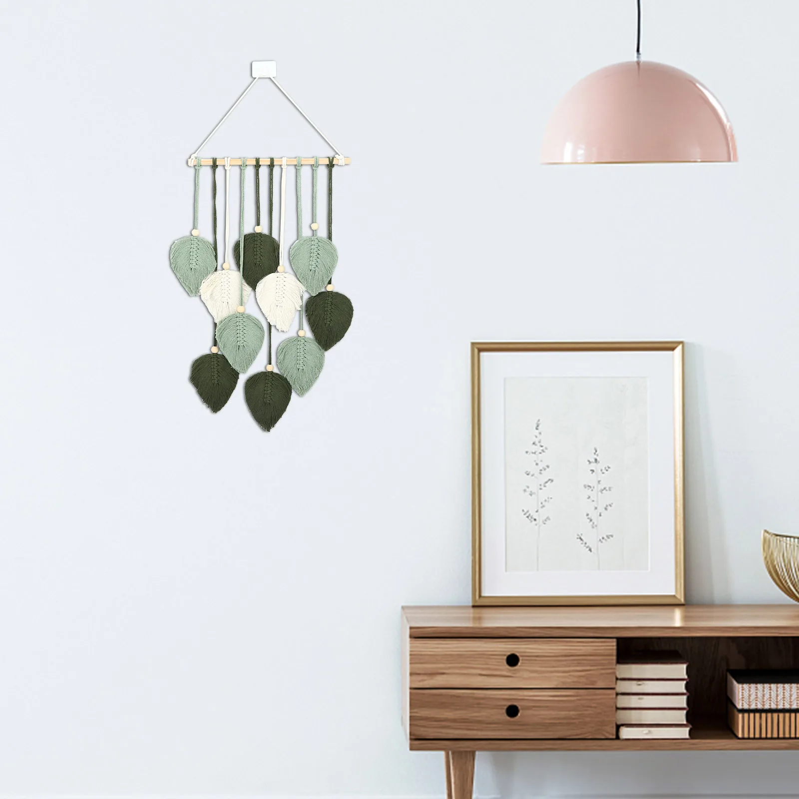 Bohemian Leaf Tapestry Wall Hanging Fine Crafted Macrame Decor Nursery Bedroom Living Room Wall Art Holiday Home Decoration