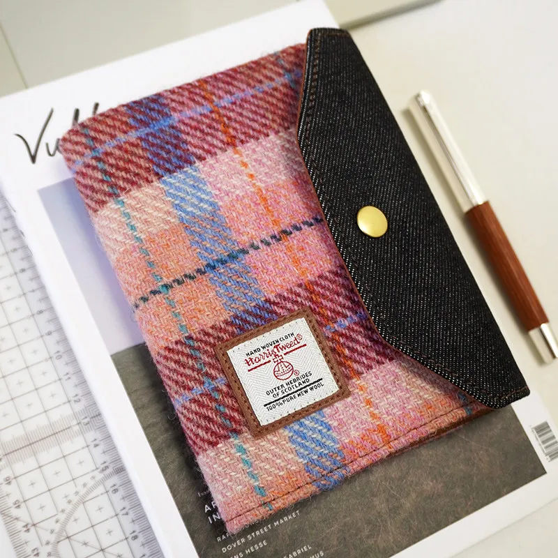 

Блокнот Harris Tweed Wool A6 с фиксированными страницами, ежедневник, винтажный планировщик, стильные канцелярские принадлежности, подарки, удобные для переноски