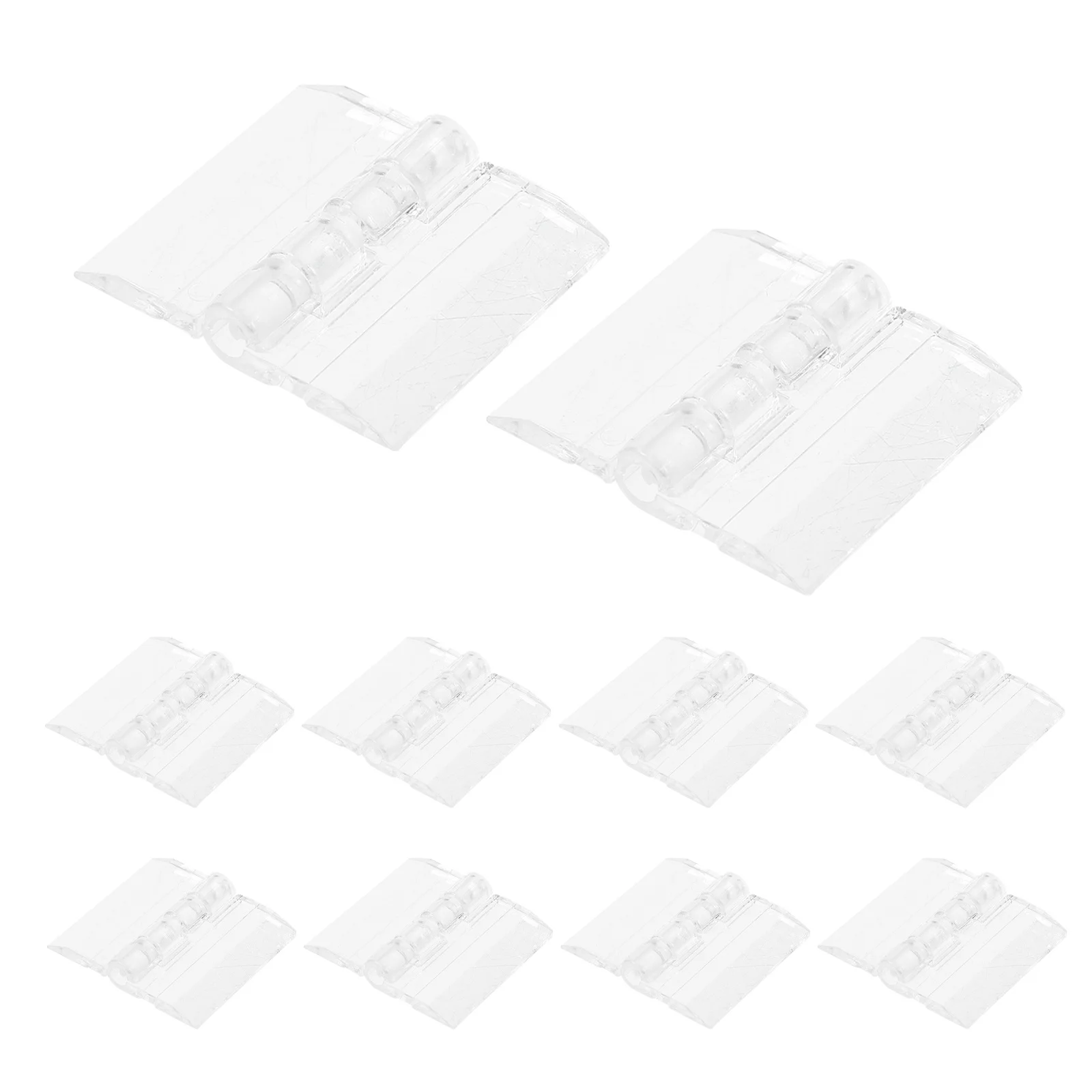 

10Pcs Acrylic Hinges Clear Small Hinges for Jewelry Box Cabinet Decorative Resistant to Breakage Easy to Use Piano Hinge