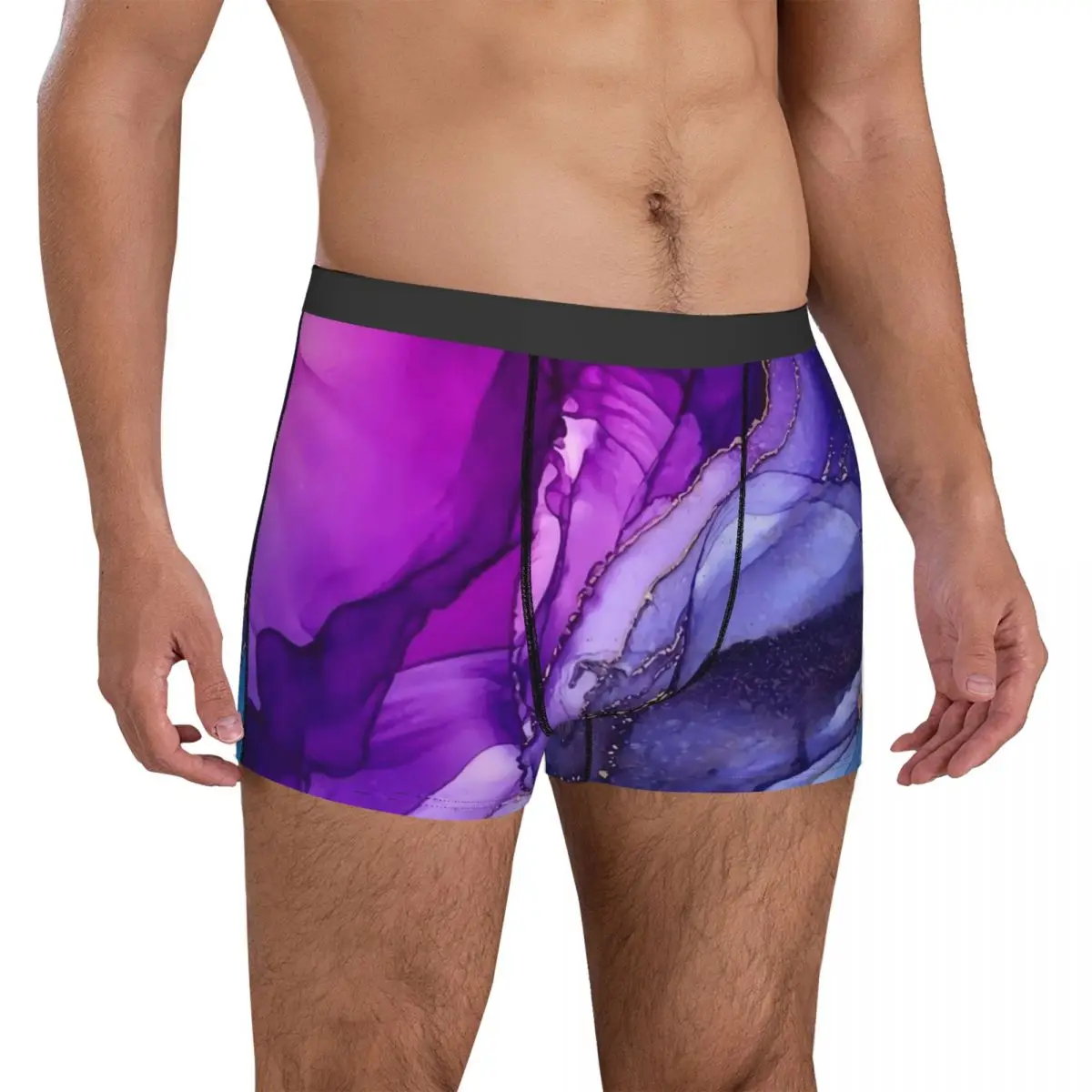 Rainbow Ombre Underwear Abstract Vibrant Customs Trunk High Quality Men Underpants Stretch Boxer Brief Birthday Gift