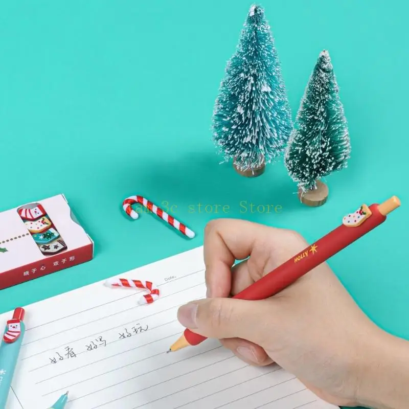 4 Pcs 0.5mm Retractable Gel Pen Neutral Pen Pen Smooth Writing Pen Christmas Socks Christmas Pen for Student