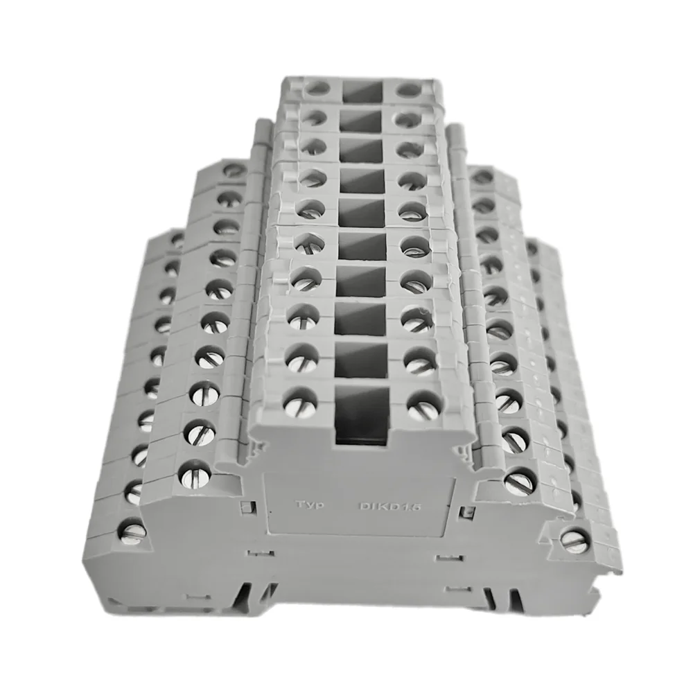 

10Pcs DIKD1.5 DIN Rail Terminal Block | 3-Level Sensor Actuator Triple Wire Connector | Three-Layer DIKD-1.5 Conductor