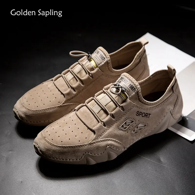 

Golden Sapling Male Loafers Fashion Men's Casual Shoes Genuine Leather Party Loafers for Men Leisure Moccasins Soft Rubber Flats