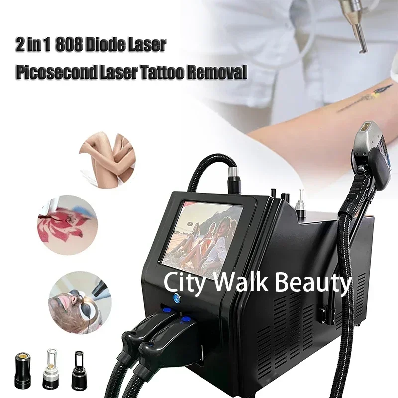 

2 In 1 808 Diode Laser Penghilang Rambut Permanen Q Switched Nd Yag Portabel 1064 Nm 1320 Nm Mesin Laser Penghilang Tato Picosec