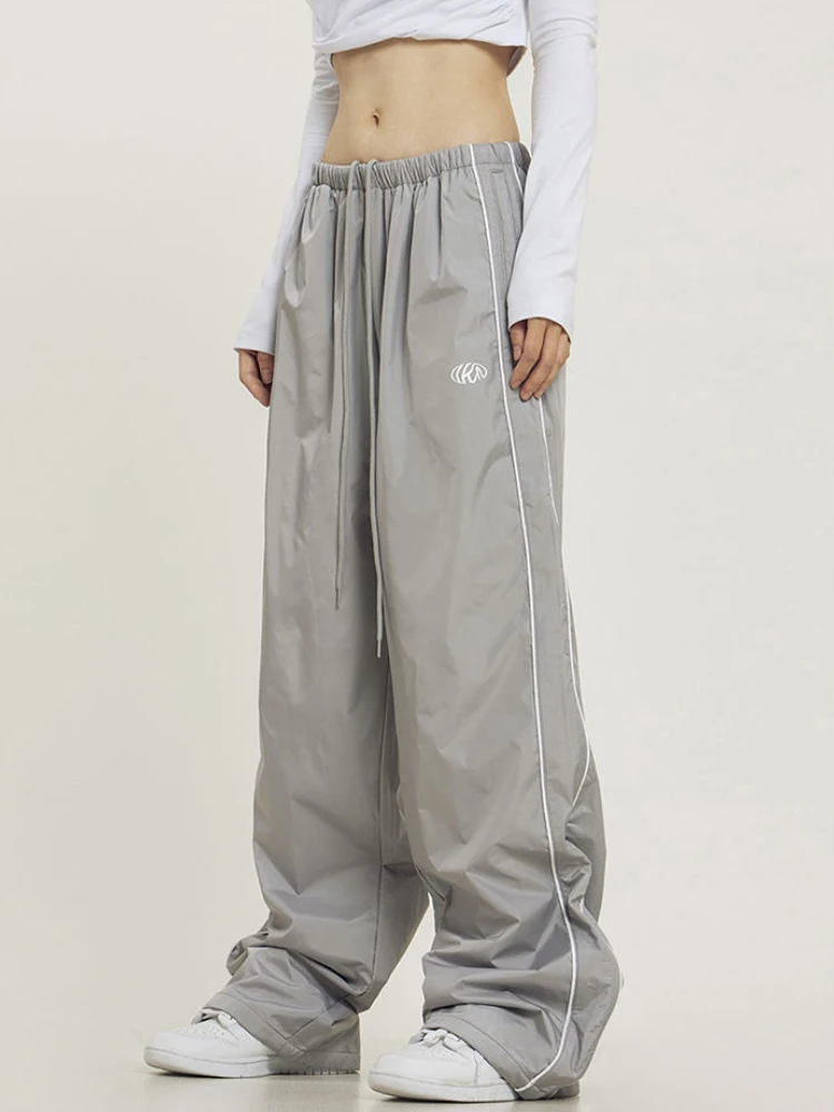 Y2K Casual Sweatpants Women Streetwear Harajuku Oversize Straight Parachute Pants American Hip Hop Wide Leg Joggers Trousers