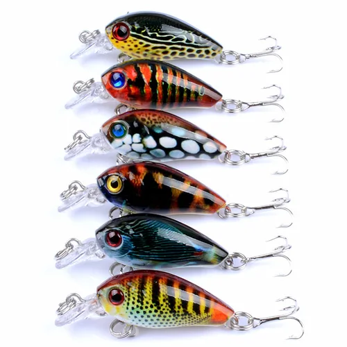 Imagen 2 del producto Juego de Señuelos de Pesca flotantes, 6 uds., Swimbait Topwater, Kit de cebo duro, Wobblers artificiales para curricán, carpa, lubina, Lucio, pez