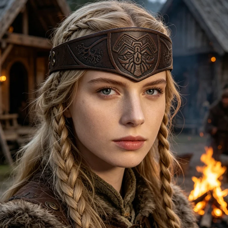 Medieval Warrior Headband-Adjustable, Elastic Renaissance Costume Accessory for Men & Women, for Cosplay, and Stage Performances
