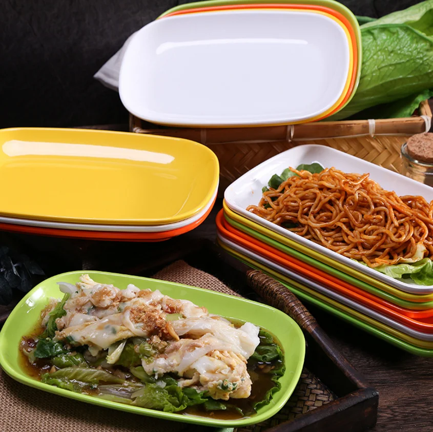 

Rectangular Plastic Snacks Dishes Tableware Porcelain Melamine Tableware