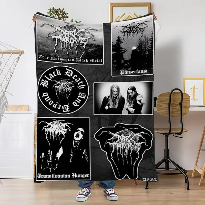 

D-DarkthroneS Band Throw Blanket Downy Picnic Blankets for Winter Soft Plaid With Print Throwing Microfiber Bedding King Lid