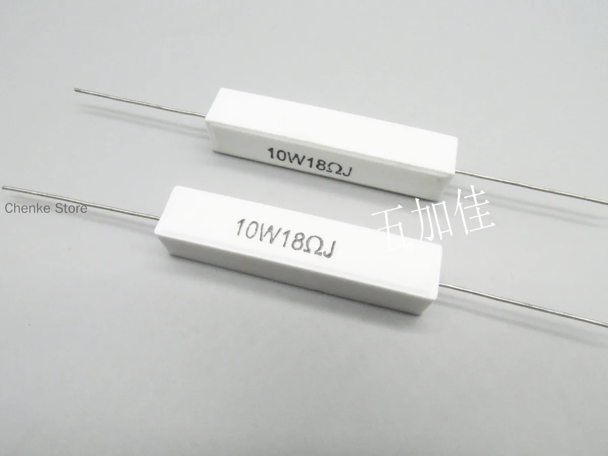 

30PCS/10W18RJ 10W18R 5% domestically produced new cement wire wound resistor horizontal frequency division ceramic resistor