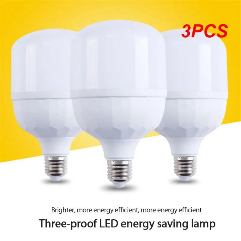 

3PCS Household LED Light Bulb Energy-saving E27 6500k Cold White Light 220V 5W 10W 15W 20W 30W 45W 65W Real Power Light Bulb