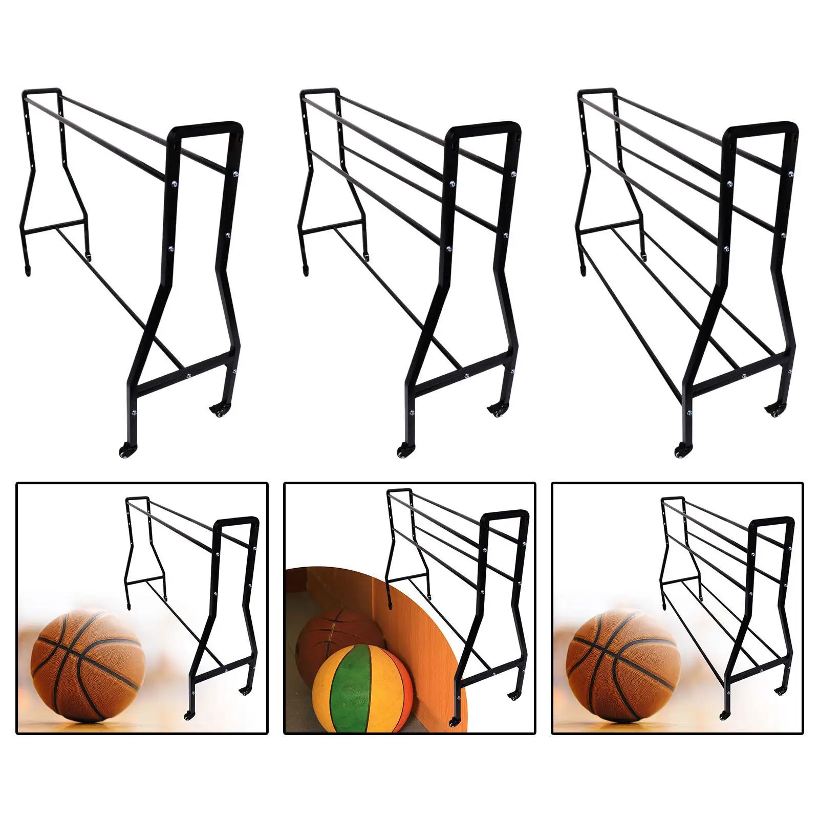Баскетбольная стойка с колесами, металлические принадлежности для тренировок по баскетболу, держатель для хранения мячей на колесиках, баскетбольная тележка для гаража на открытом воздухе
