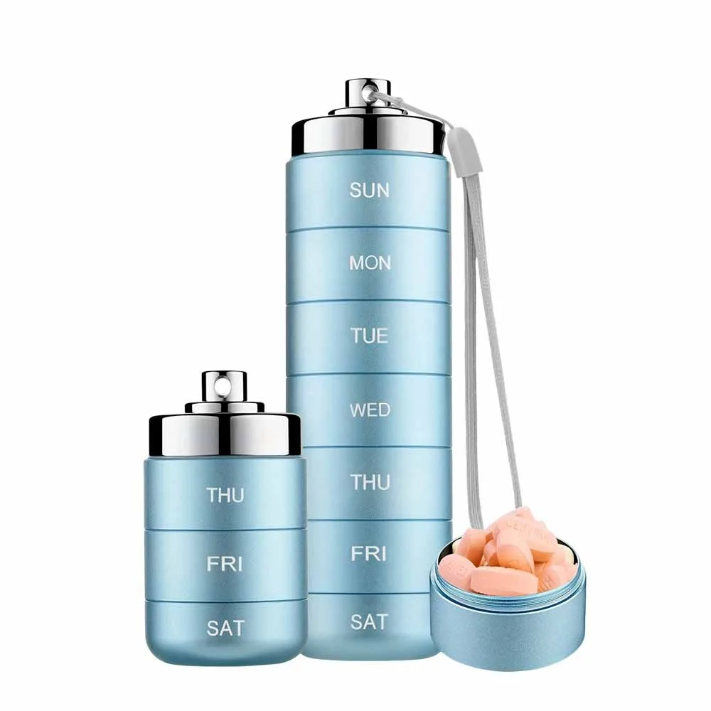 

Portable Waterproof Weekly Pill Case 7-Day High Capacity Pill Organizer Moisture Proof Sealed Pill Box Tablet Storage