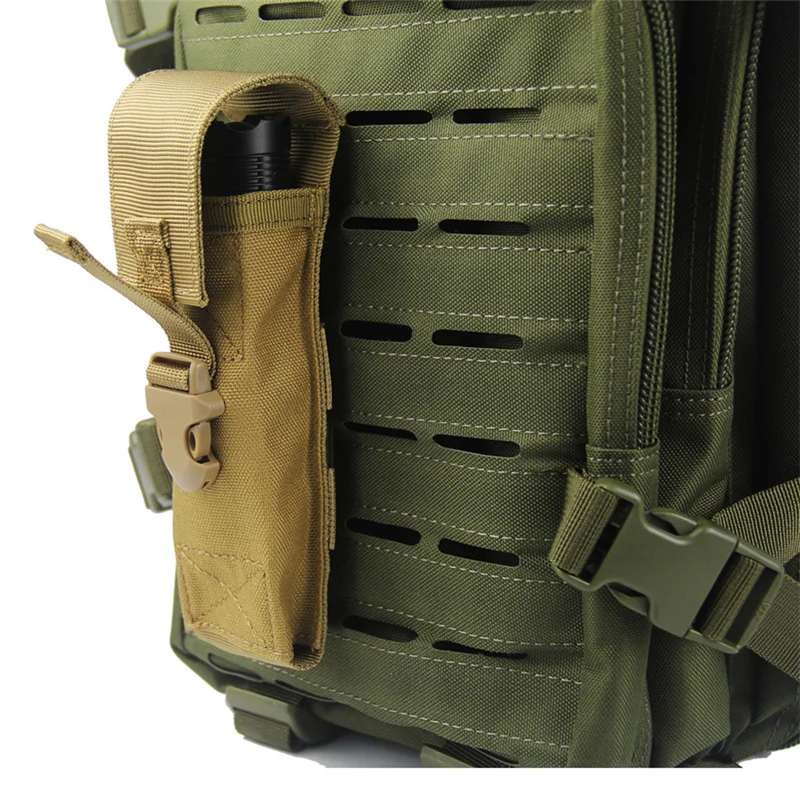 3 warna taktis Molle senter sarung sabuk kerja obor membawa kasus ransel militer alat pelengkap tas LED senter Pouch