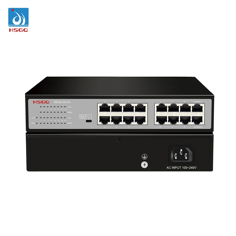 HSGQ-SG116 16 Port Gigabit RJ45 Ports Ethernet Switch Fttx Solution Fiber Optic Switch