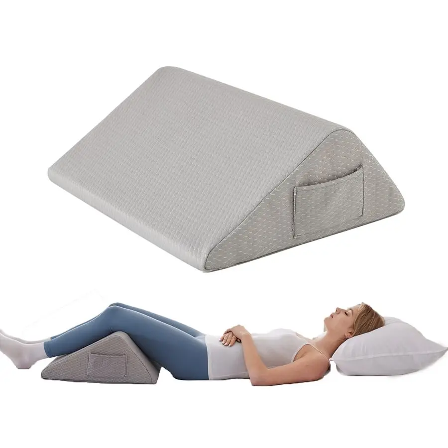 

Wedge Pillow, Memory Foam Leg Pillow Bed Wedge for Sleeping, Post Surgery Triangle Pillow Wedge for Knee Support, Leg Elevation,