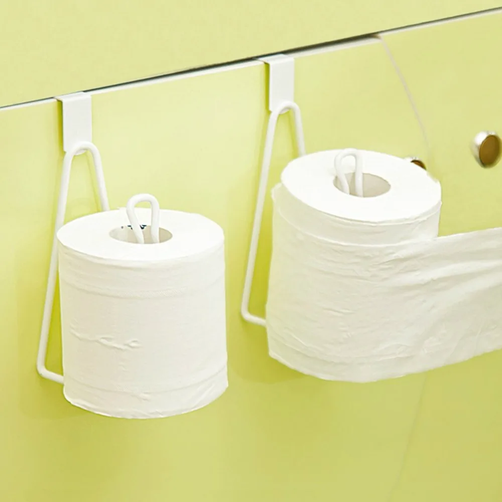 Multi-Purpose Punch Free Toilet Paper Holder Stand Metal Toilet Tissue Roll Holder Hanging Rack Shoe Drying