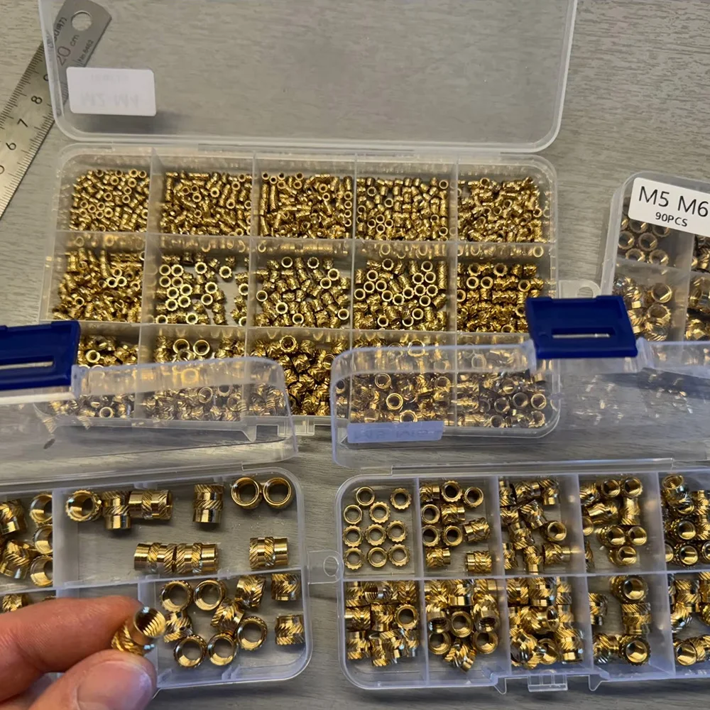 Brass Heat Set Insert Nut Kit M2 M2.5 M3 M4 M5 M6 Hot Melt Soldering Iron Tip Connector Embedded Inserts For 3d Printer Plastic