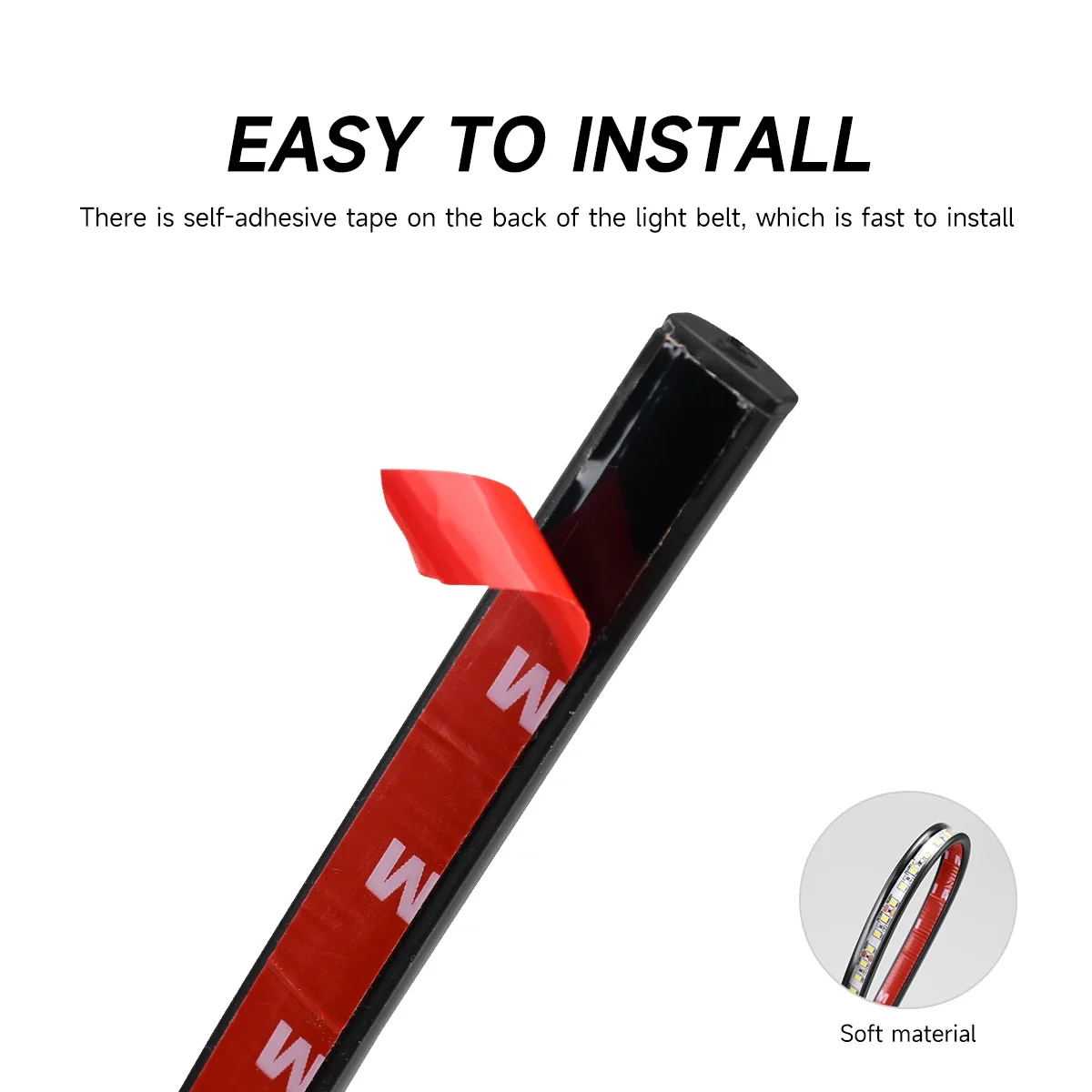 Kit di ispezione del lavoro con striscia di luce bianca super luminosa impermeabile universale 2 in 1 per illuminazione sotto il cofano dell'auto 12V adatto a qualsiasi veicolo