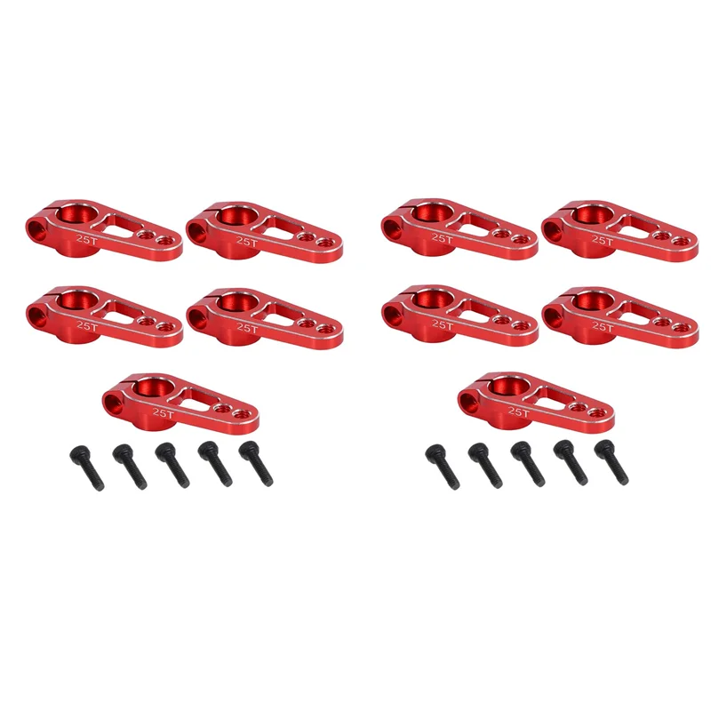 

A63T-10PCS Сервопривод рулевого управления из алюминиевого сплава 31 мм 25T для Futaba Sakura D4, запчасти для радиоуправляемых дрифт-машин и краулеров 1/10, красный