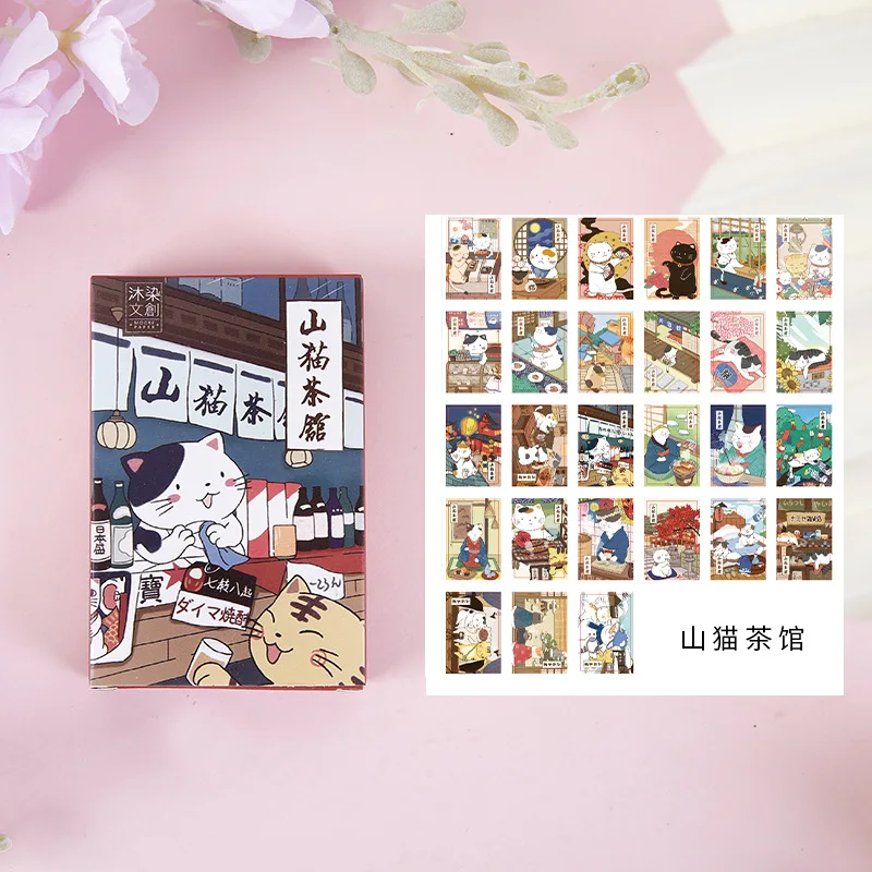 27 Pcs/Set Leisurely Garden Series Lomo Card Hand Painted Cartoon Doll and Cat Mini Postcard Photo Card Gift Stationery