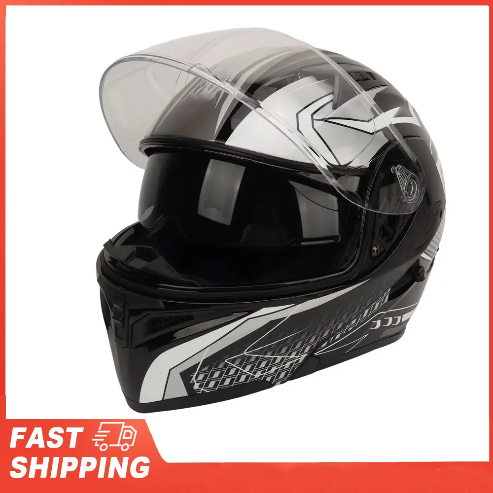 

Motorcycle Flip Up Helmet with Goggles Spoiler Breathable Comfortable Cycling Helmet for Scooter Motorbike