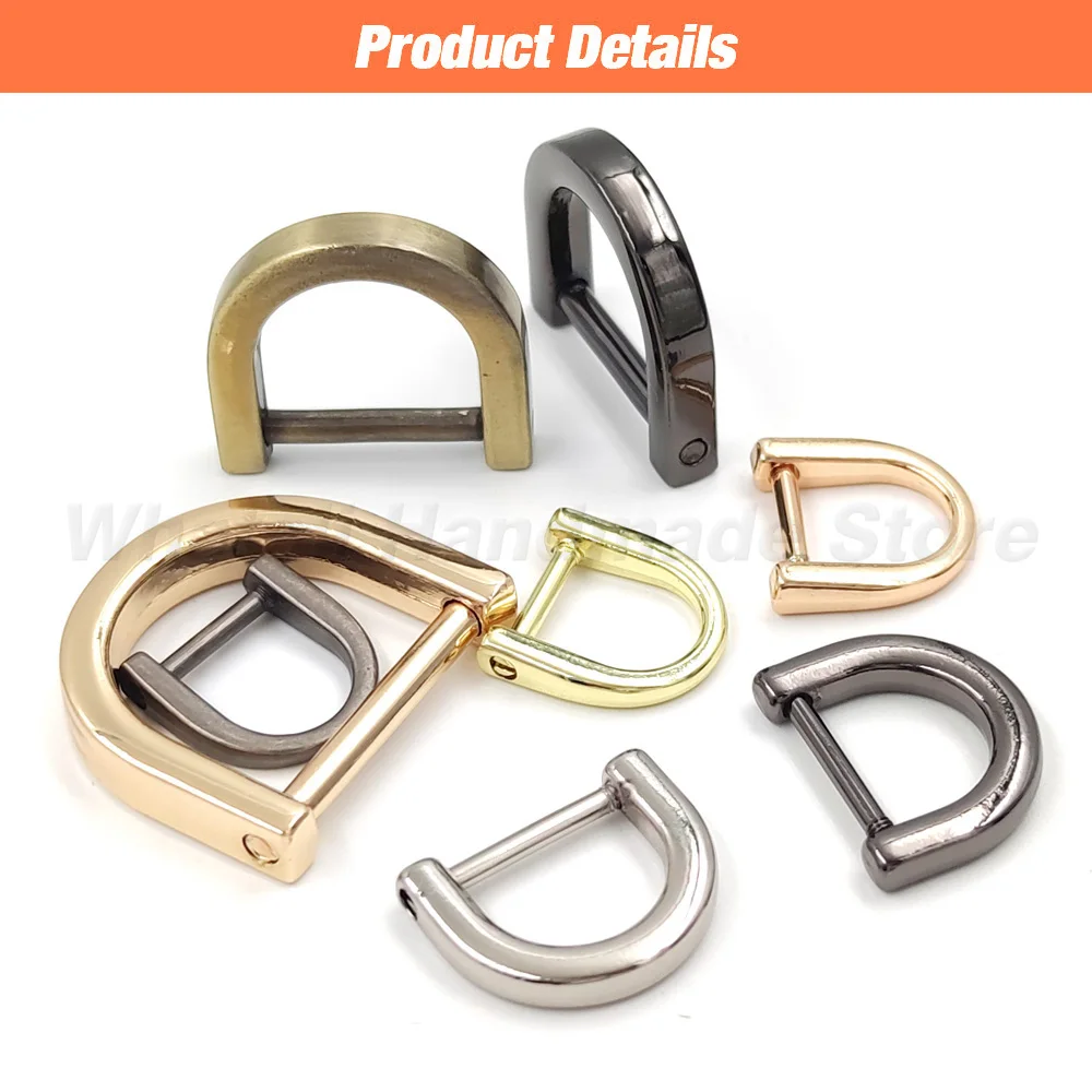 1pcs Metal Detachable Open Screw D Ring Buckle Shackle Clasp For Leather Craft Bag Strap Belt Handle Shoulder Webbing 10mm-20mm