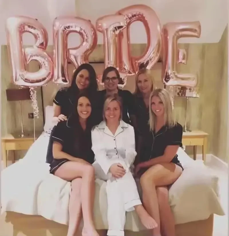 5pcs Bridal Shower Decorations Rose Gold, Bachelorette Party Decor with Bride To Be Letter Balloons Banner, Diamond Ring balloon view 5
