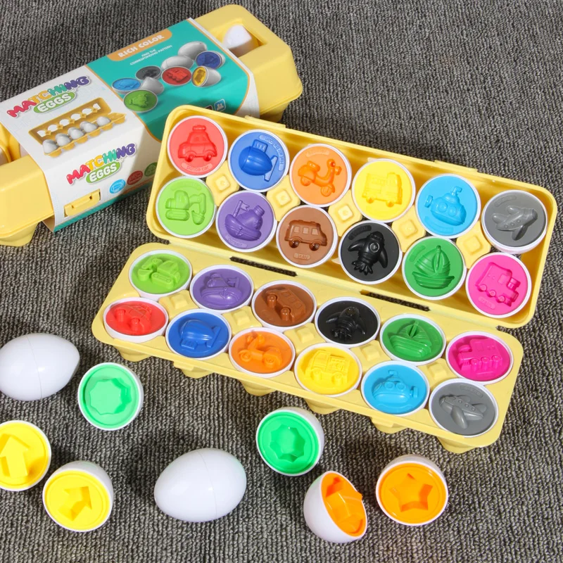 Montessori Learning Education Math Toys Kids Shape Match Smart Eggs Screws 3D Puzzle Game For Children Educational Easter Gifts