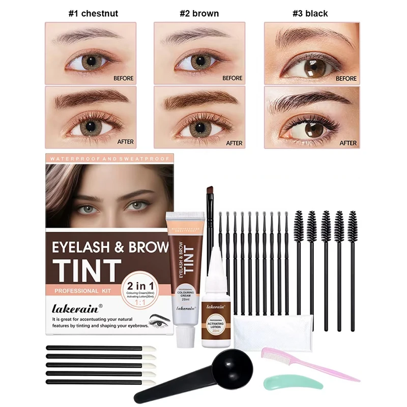 Eyebrow Tint Dye Professional Eyebrow Dye Waterproof Long-lasting Eyebrow Brow Kit Semi Permanent Eyebrow Home Use Pro Kit