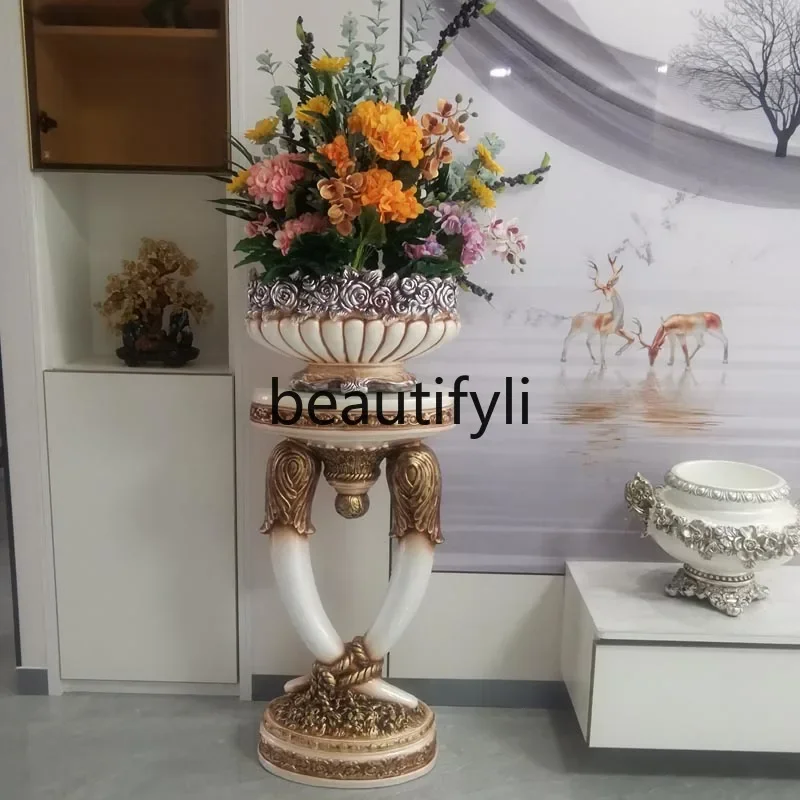 

Floor-to-ceiling vase decorative ornament flower stand combination high European large vase flower arrangement simulation flower