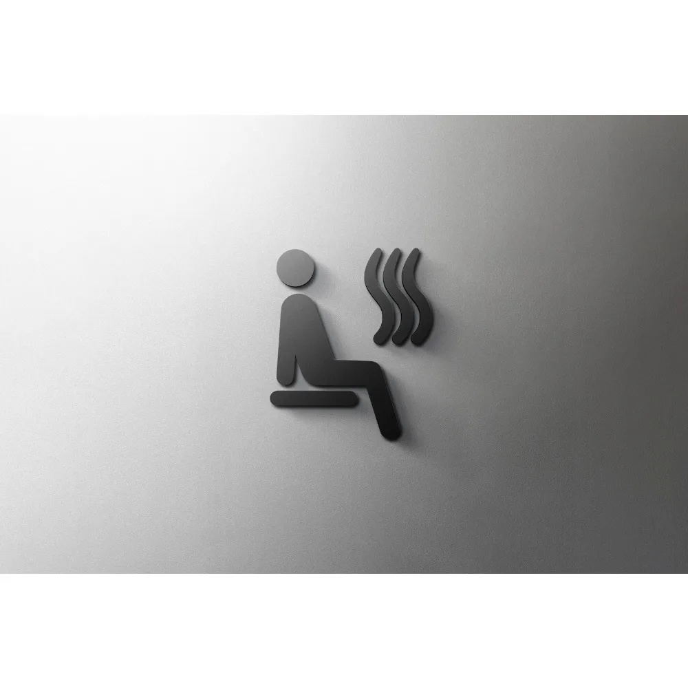 3D Laser-Cut Acrylic Sauna Sign - 3mm, Self-Adhesive, Water-Resistant for Home, Hotel, Studio Door