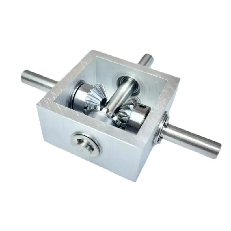 T-Type 90 Degree Bevel Gear Reverser, 1:1 Right Angle Gearbox One In Two Out Dual Output Shaft