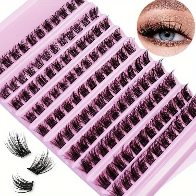 

120 Pcs Eyelash Clusters DD Curling Single Lashes Wispy Cluster Natural Look 10-16mm Comic Eyelash Clusters