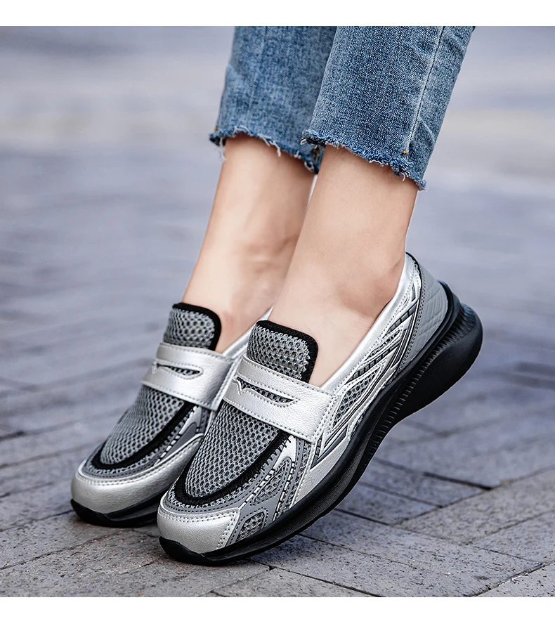 ArfaStep Damen-Loafer-Schuhe, Plateau-Penny-Loafer mit grober Sohle, bequeme Slip-On-Schuhe für Arbeit, Büro, Business, Freizeit, elegante Schuhe – Detail 14
