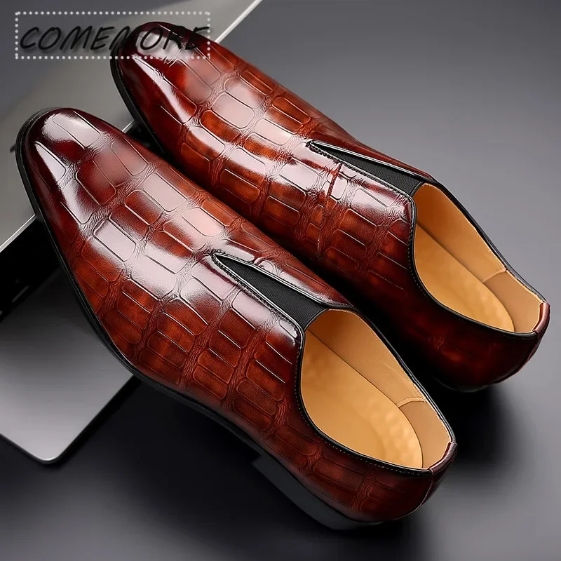 Size 48 Business Men's Shoes Casual PU Leather Shoes for Men Breathable Loafers Comfortable Classic Formal Shoes Fashion Spring
