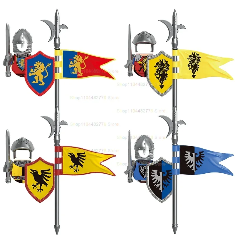 GH0409 GH0410 Middle Ages Armor Knights War Horse Action Figures Building Blocks Helmet Accessory Children's Toys Birthday Gifts view 2