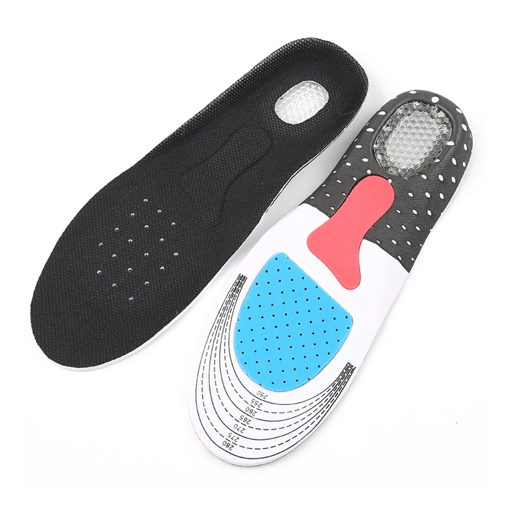Thick Soft Comfortable Gel Arch Support Insoles Unisex Sports Shoe Pads Breathable Sweat Absorbing Shock Absorption Size 40 to