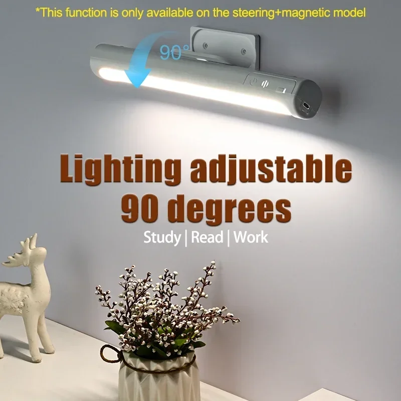 LED Night Light Touch Control Desk Lamp Dimmable Type-C Rechargeable Protect Eyes Table Lights for Cabinet Reading Learning