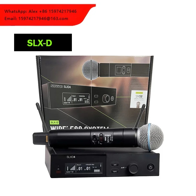 SLXD4 SLXD24 UHF Professional Wireless Microphone System Stage Performance Condenser Mic