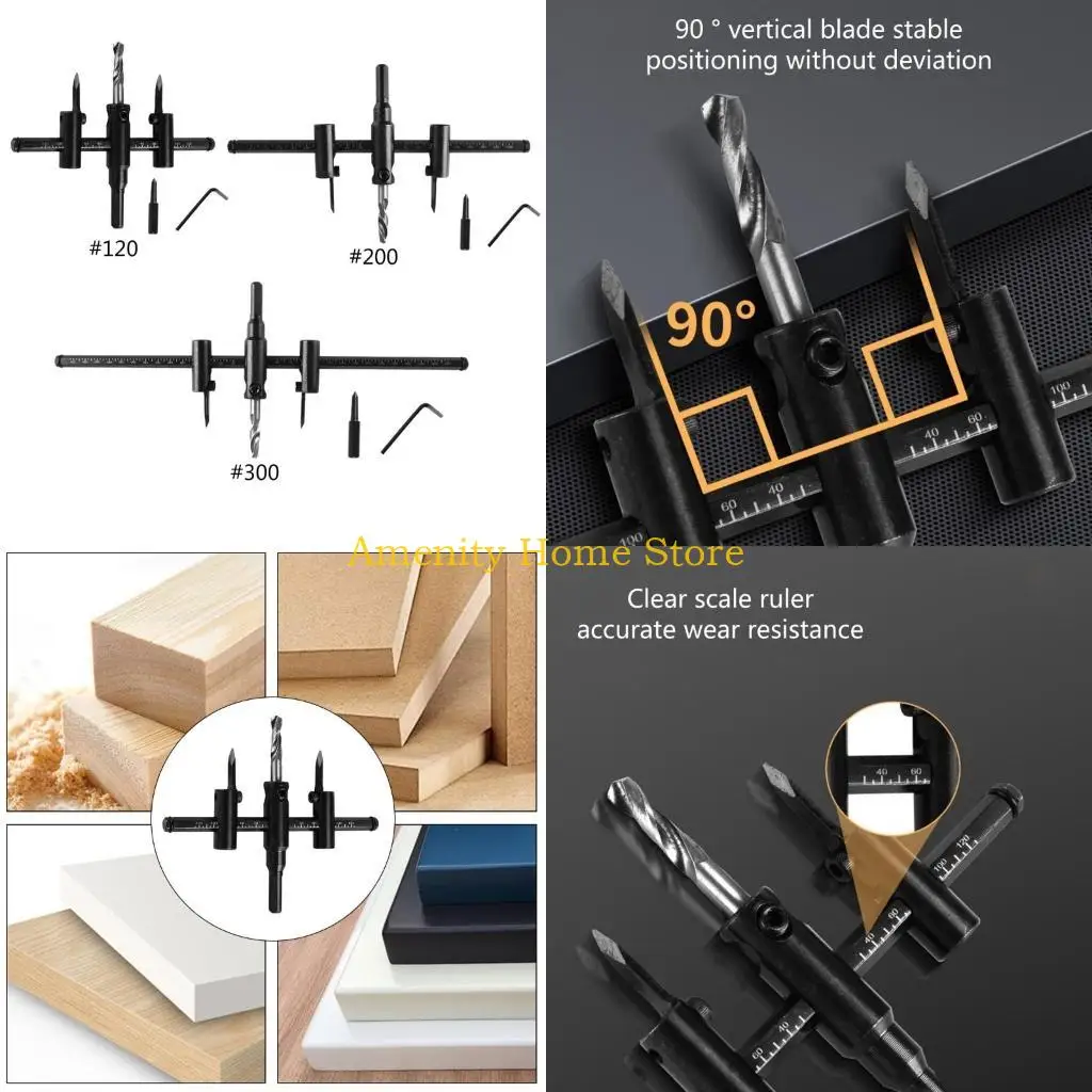 

F26C Adjustable Metal Circles Hole Saw Drill Bit Hole Cutter Kit Precise And Efficient Hole Cutting For 30-300mm