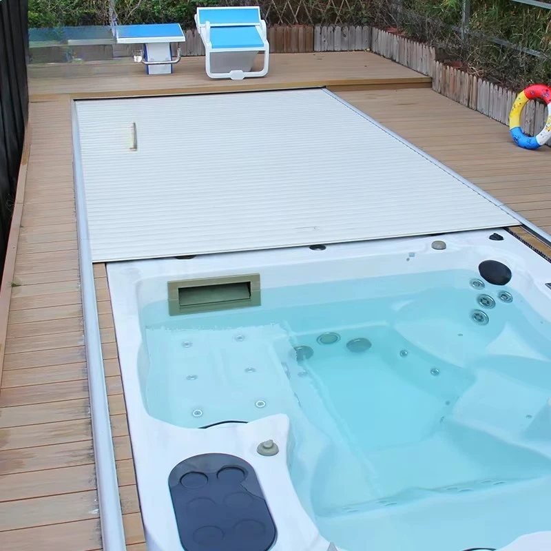 Automatic sliding pool cover, dustproof and waterproof automatic pool cover, suitable for outdoor swimming pools