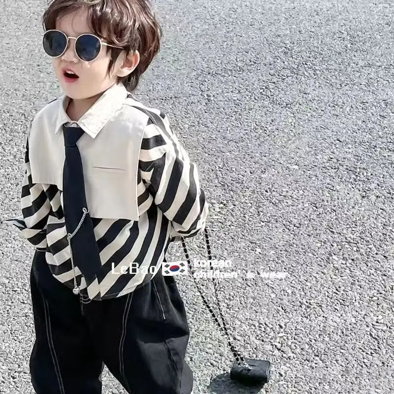 3/2  PCS Fashion set Spring Autumn Boy Clothing set Casual vest+ Striped shirt + Pant Kid Children baby toddler clothes 2-8 yrs